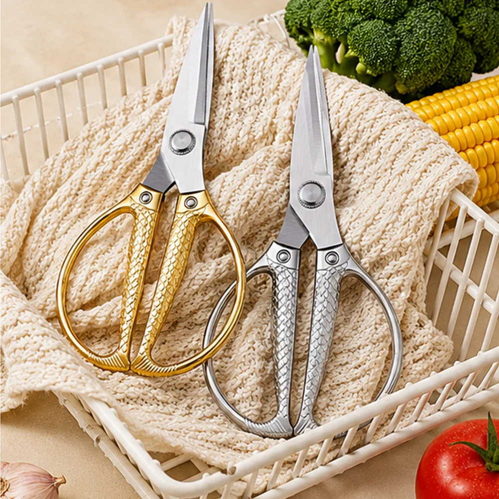 SK5 Stainless Steel Kitchen Shears 4 Colors - Heavy Duty Poultry Bone Cutter Household Tailor Scissors For Chicken/Fish