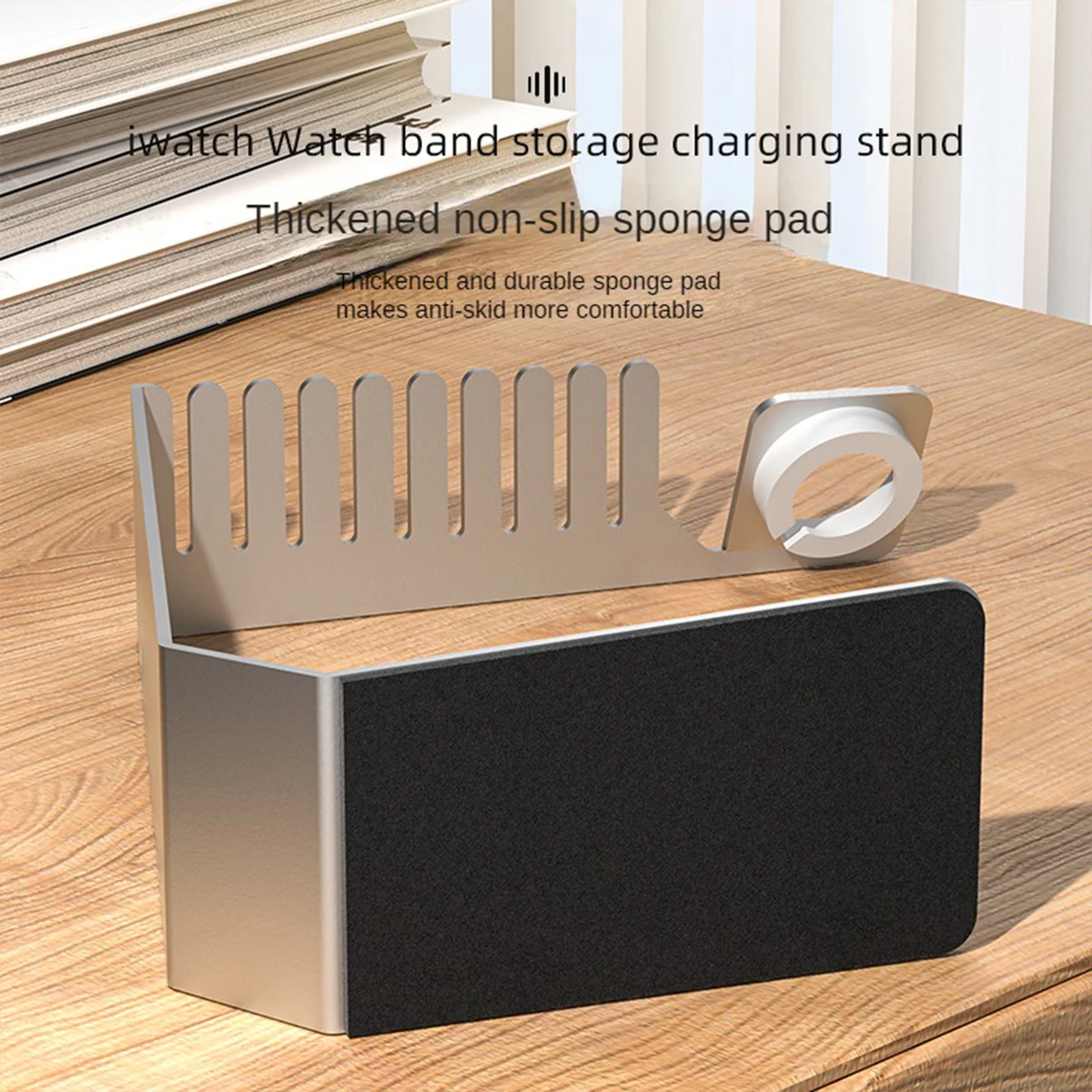 قاعدة شحن لساعة أبل ، حامل معدني ، حزام شحن ، قوس تخزين ، فولاذ مقاوم للصدأ ، مناسب لساعة أبل