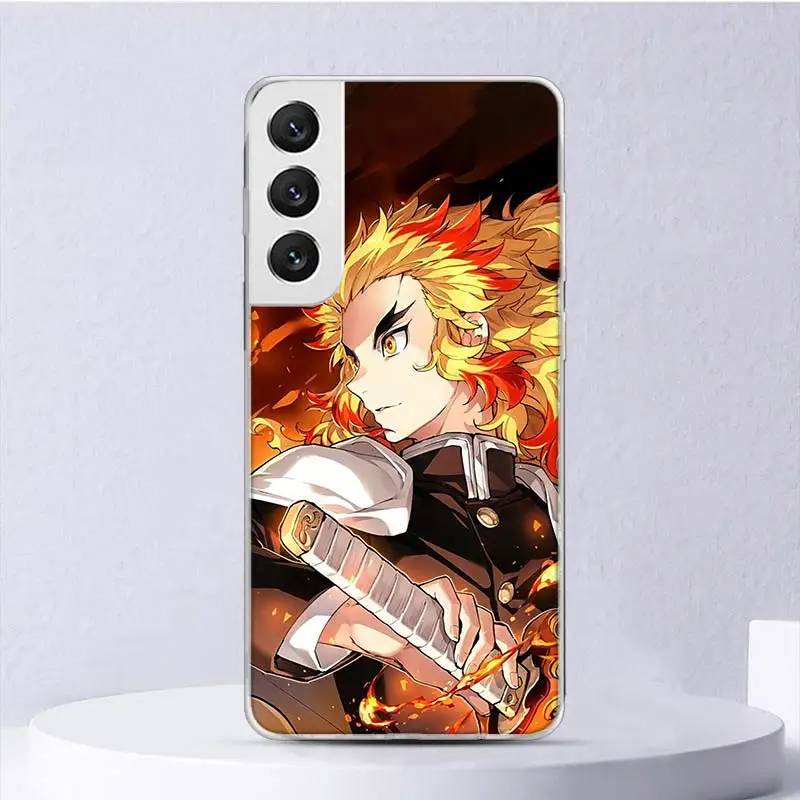 Demon Slayer Rengoku Kyoujurou Soft Case For Samsung Galaxy S24 S23 S22 S21 Ultra S20 FE S10 Plus Phone Cover S9 S8 + S10E Funda