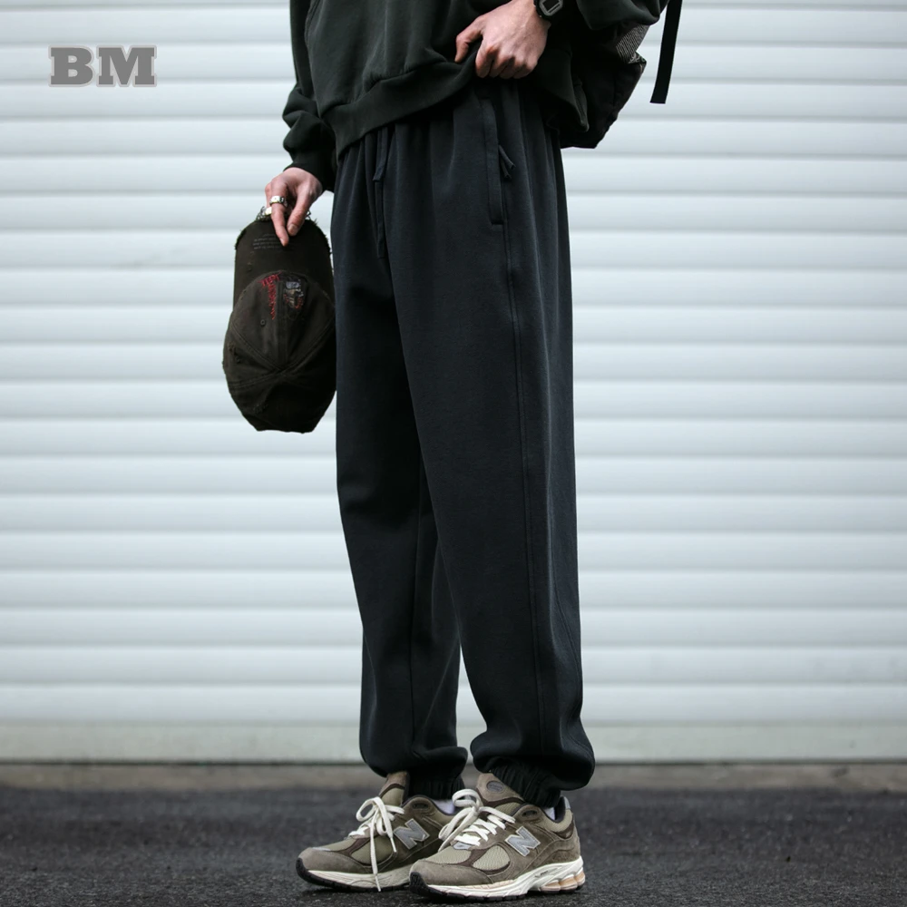 

Mens Japanese Heavyweight Joggers Spring Fall Fashion Sweatpants Oversized Casual Sport Running Long Pants Streetwear Trendy