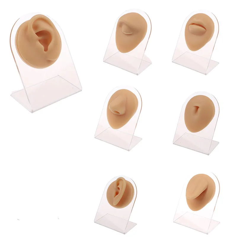 1PC Silicon Ear Eye Nose Mouth Tongue Navel Piercing Model Press Needle simulation display Piercing Tool Jewelry