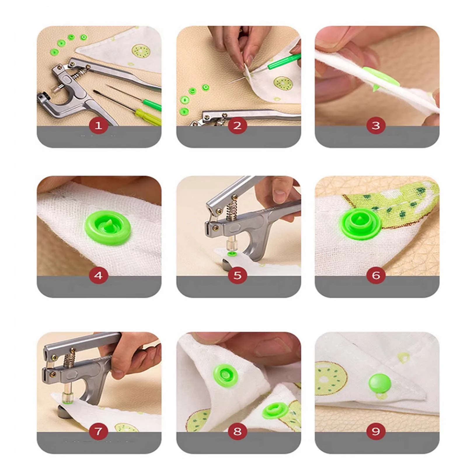 Practical DIY Handcraft Plastic Snap Fastener Installation Tool Plastic Buttons Hand Pressure Punching Pliers for T3/T8 Buttons