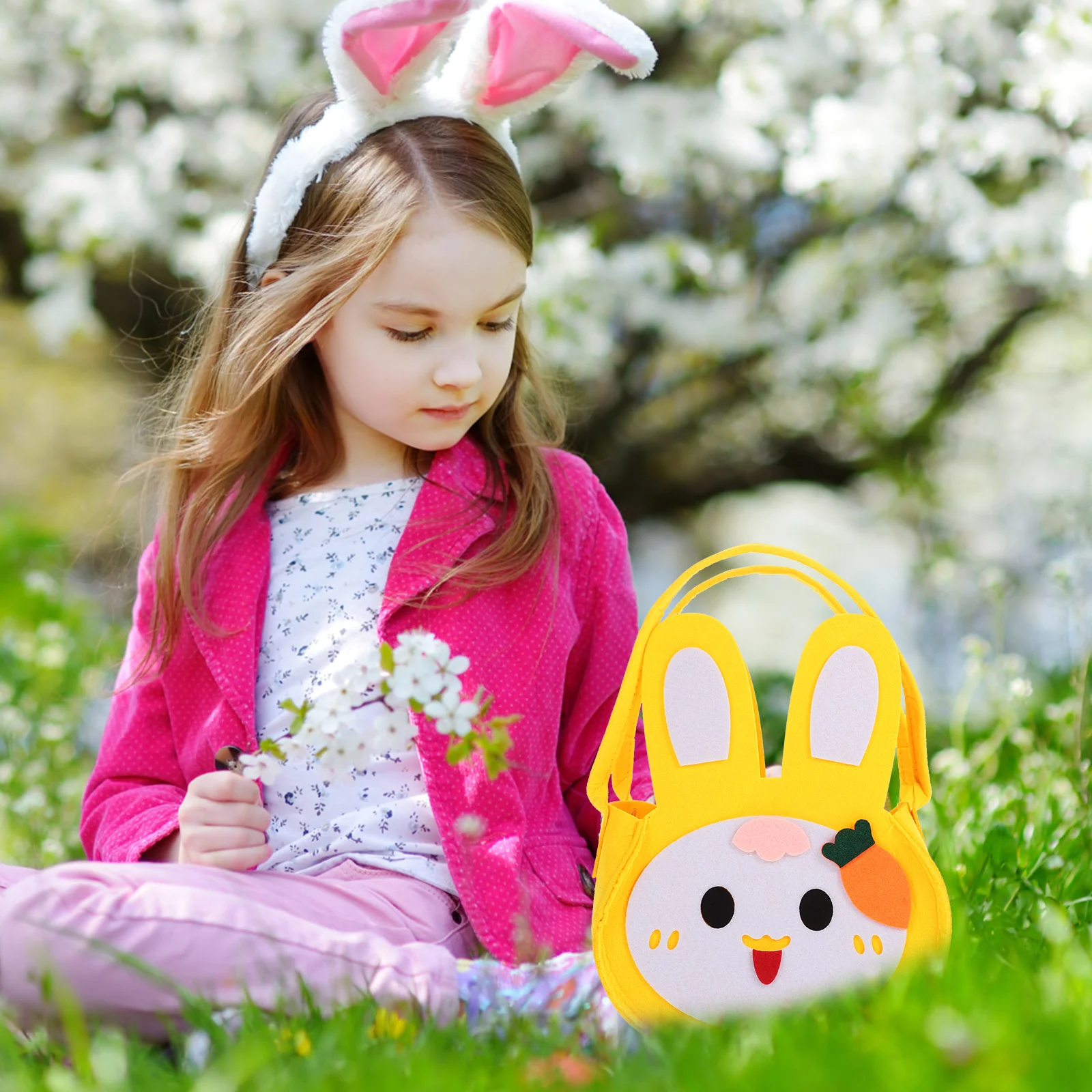 

Easter Bunny Candy Bag Cartoon Cloth Gift Pouch Handbag for Cookies Snacks Easter Gift Bags Decorative Packing Bags