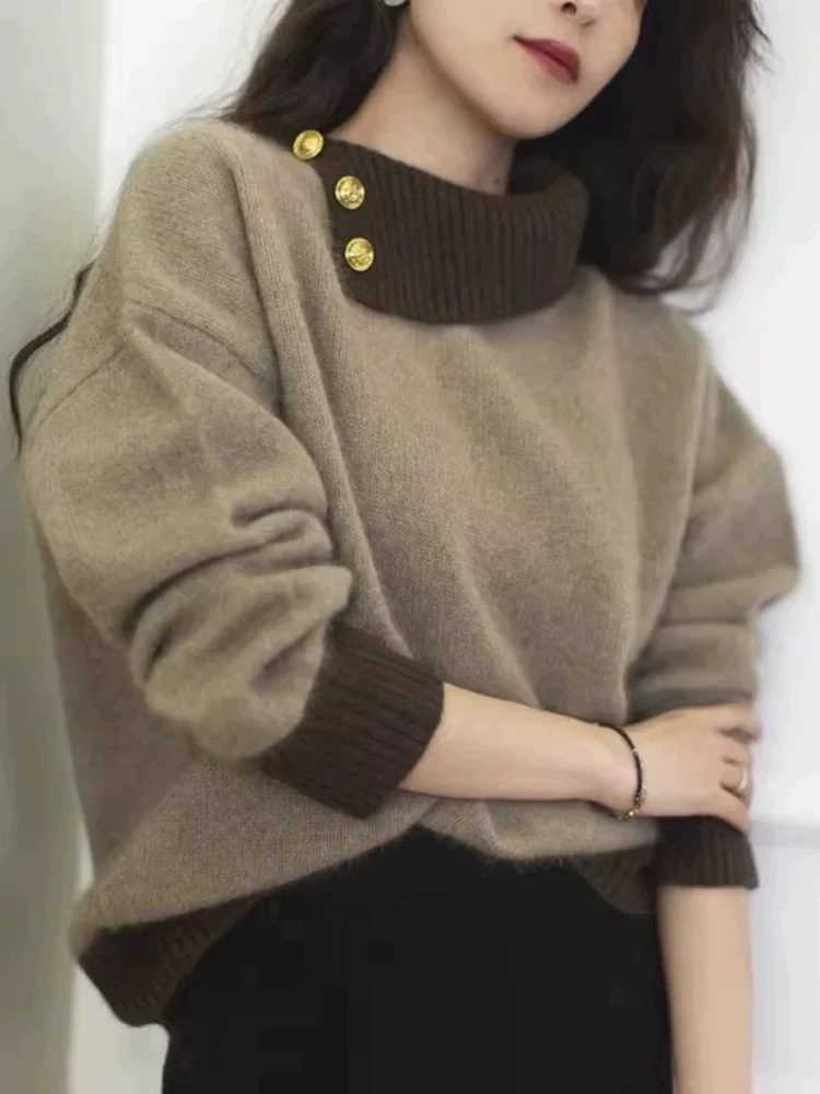 

Sweaters Jumpers Pullovers Women Green Rayon Outdoor Back Semi-Fitted Restaurant Dinner Date Elegant Sophisticated Feminine Warm