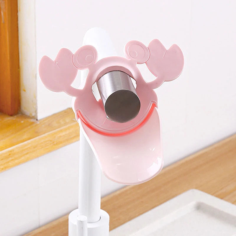 Children Kids Faucet Extender Washing Hands Toy Crab Faucet Extender Cartoon Baby Hand Washing Extension Splash Water Extender