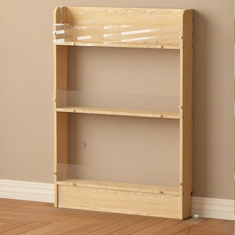 Acrylic ultra-thin storage rack door rear crevice multi-layer magazine rack narrow wooden revistero suelo madera furniture home