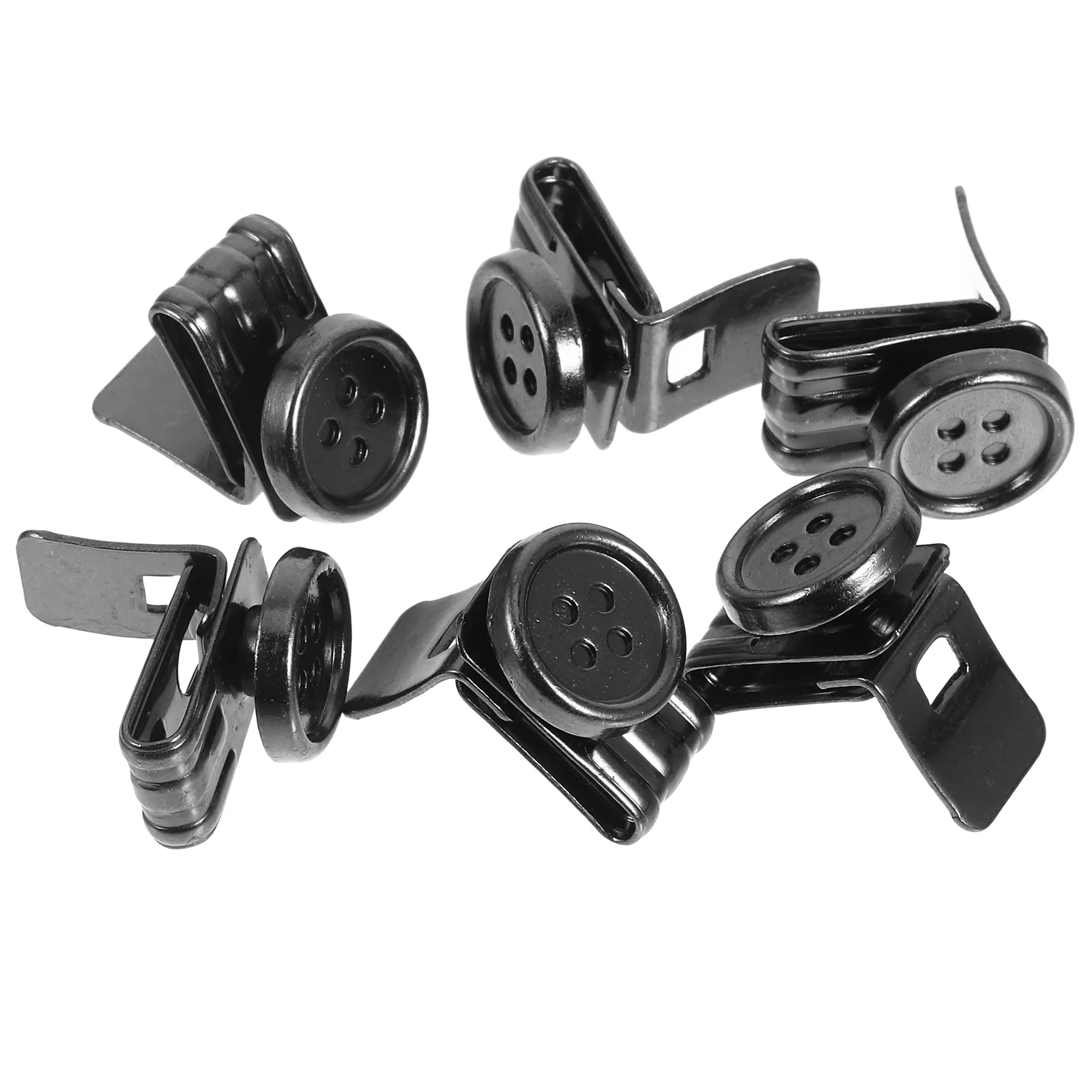

6Pcs Pants Button Replacement No Sew Metal Clips Functional Fasteners for Suspenders Jeans Outdoor Sports Trip Camping