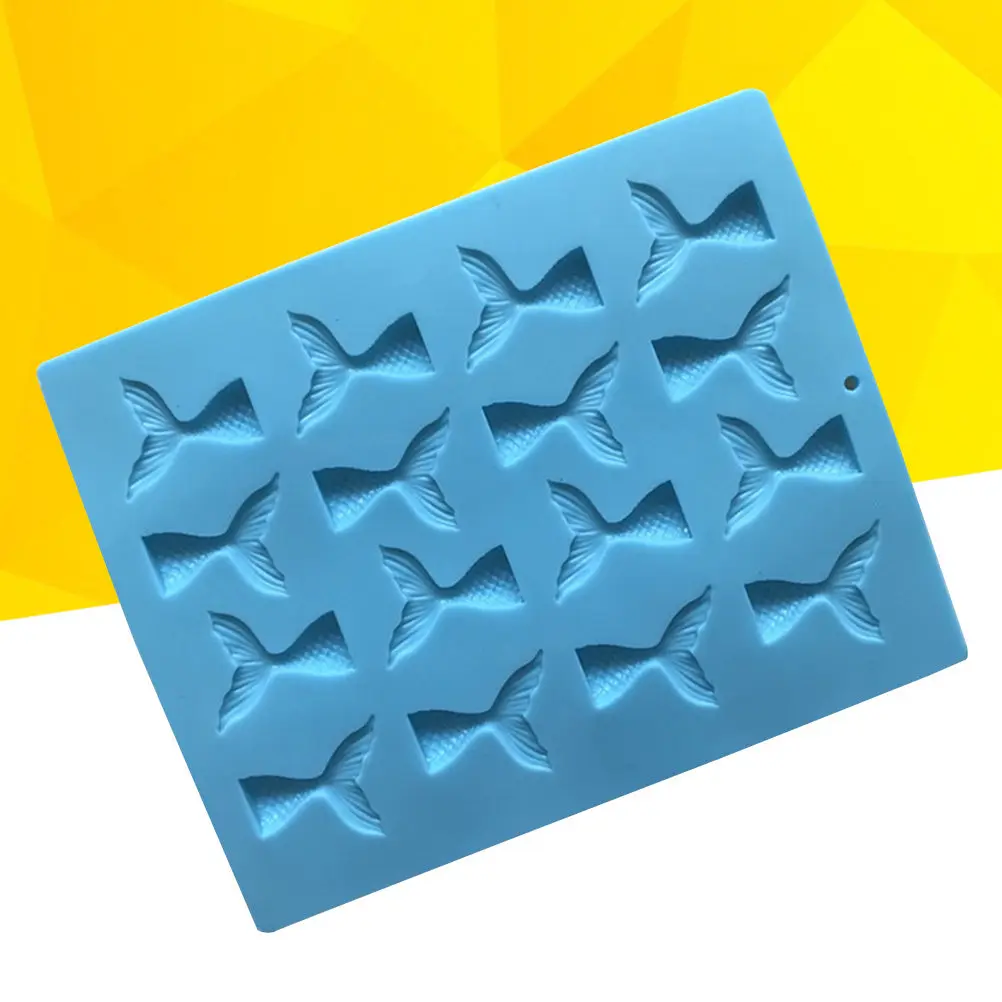 2 Moldes de Silicona con Forma de Cola de Pez, Herramientas para Decorar Pasteles de Fondant, para Hacer Gomitas, Chocolates, Dulces, Jabones y Productos de Baño
