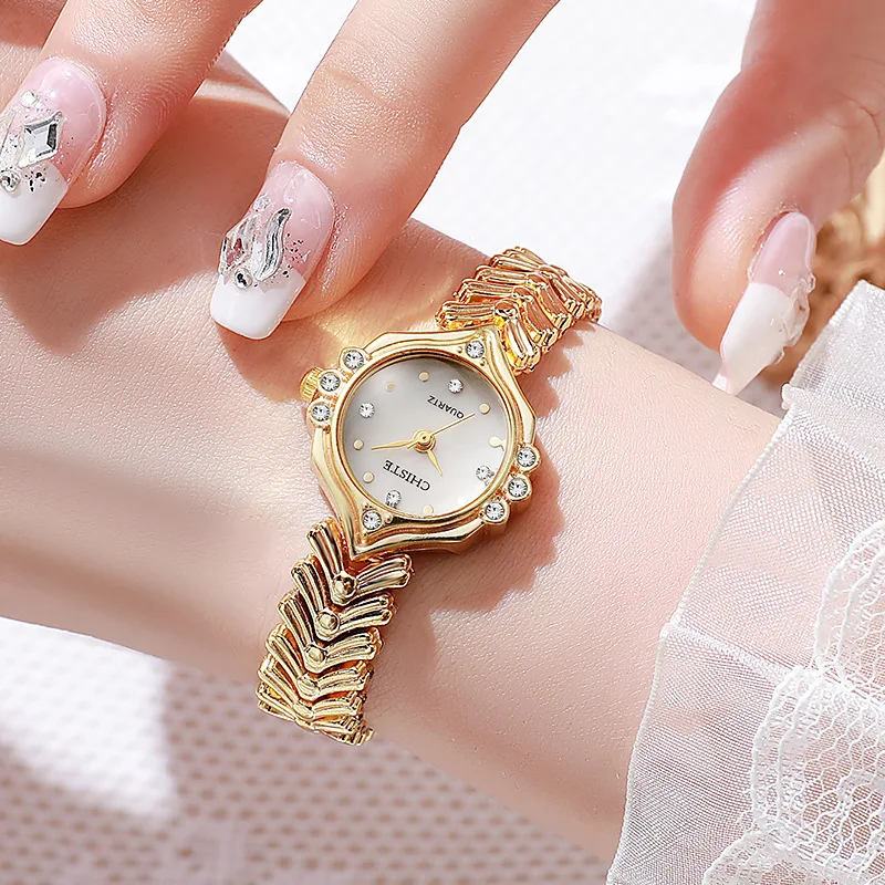 

Модные женские часы с бриллиантовым циферблатом, браслет из рыбьей кости, женские золотые кварцевые часы, роскошные темпераментные наручные часы, подарочные часы