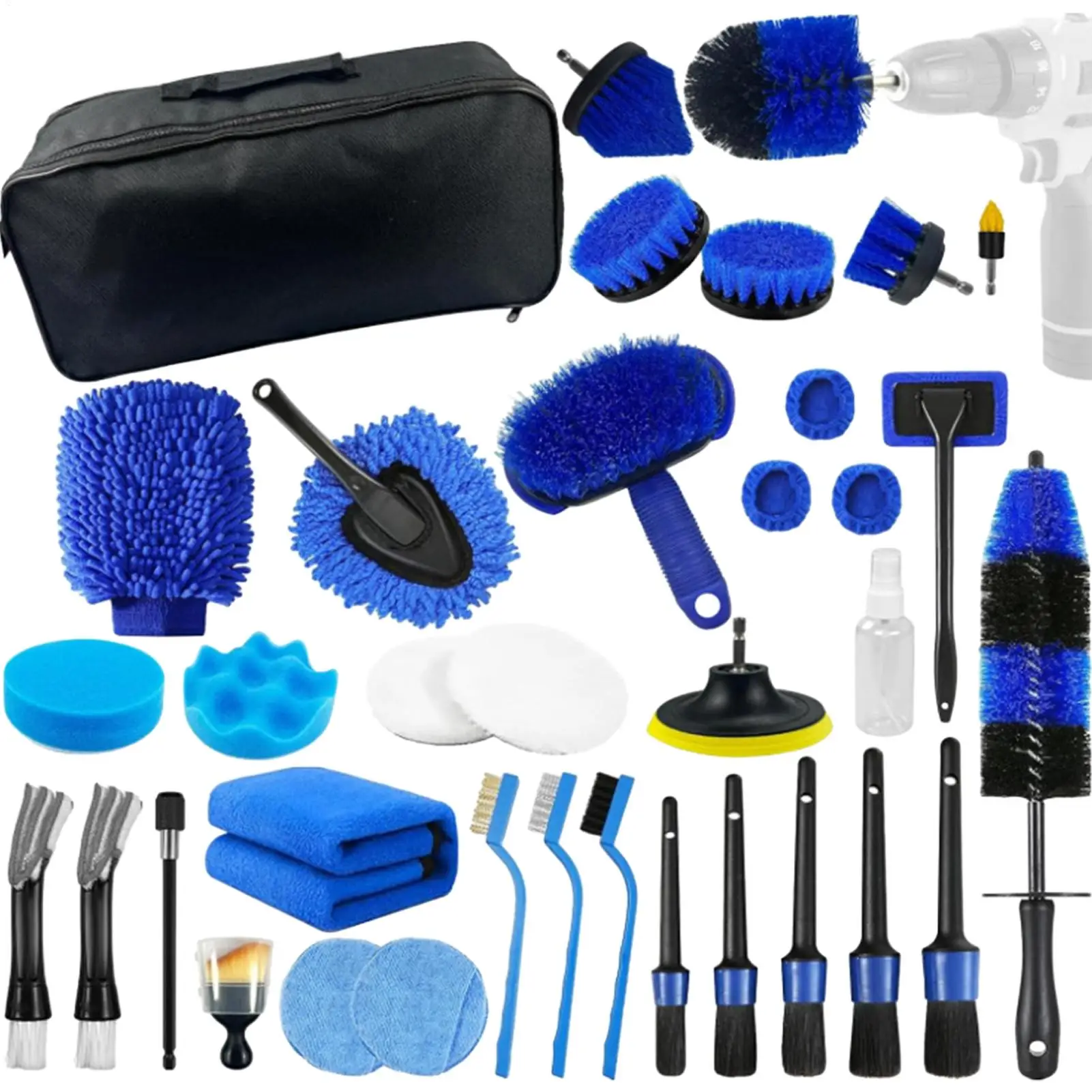 Car Detailing Brush Kit 36 Pieces No Scratch Multipurpose Soft Cleaning Tool Car Windshield Cleaning Brush for Home Office Tire