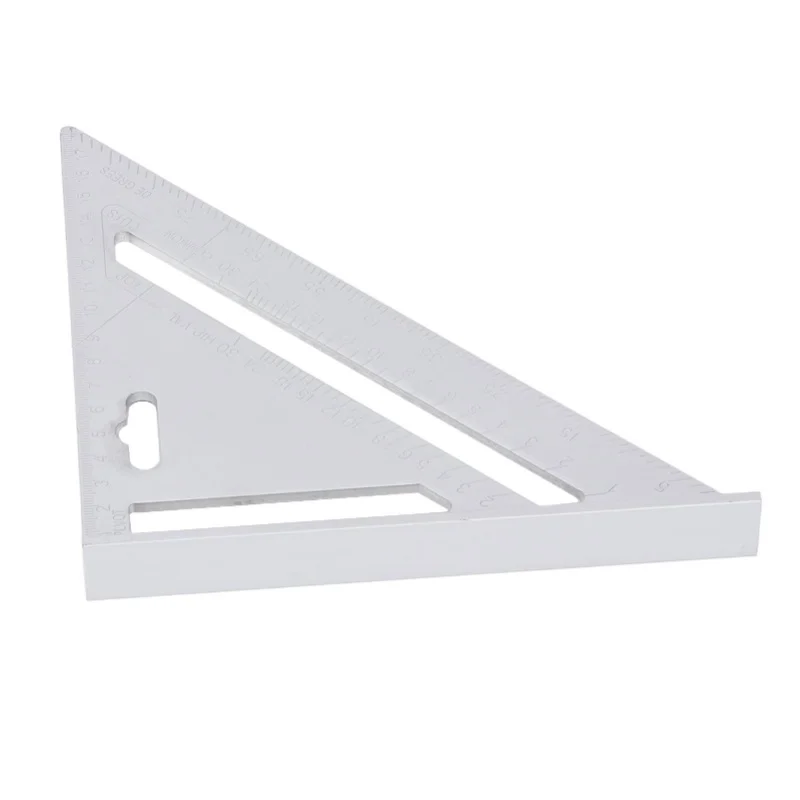 7 Inch Triangle Ruler Aluminum Alloy Black Matte Finish Multi Purpose Triangle Square For Woodworking Projects Imperial/Metric