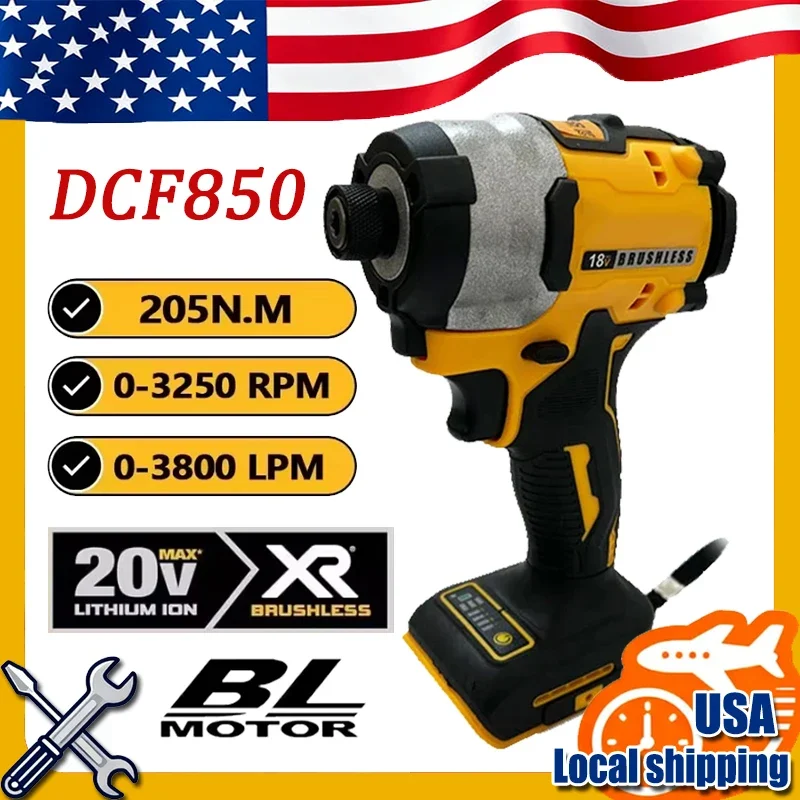 

Fit DEWALT DCF850 205N.m Brushless Impact Driver Cordless Screwdriver 20V Rechargeable Electric Impact Drill Power Tools