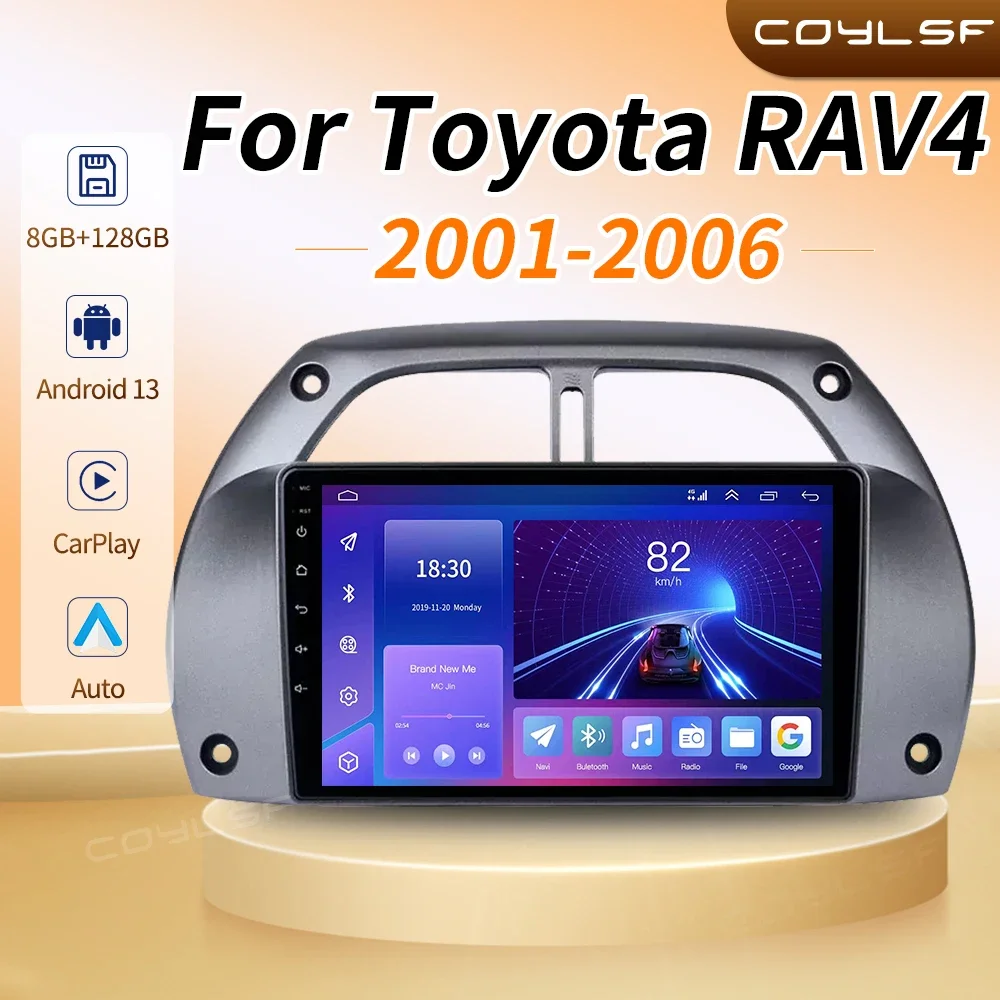 Android 13 2Din Car Radio Multimedia Video Player Navigation GPS For Toyota RAV4 Rav 4 2001-2006 Carplay 8+128G Head Unit