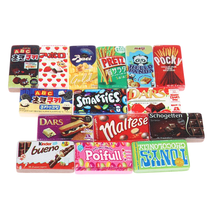 10Pcs Random Resin Snacks Supermarket Food Miniature Dollhouse Kitchen Decor Toys
