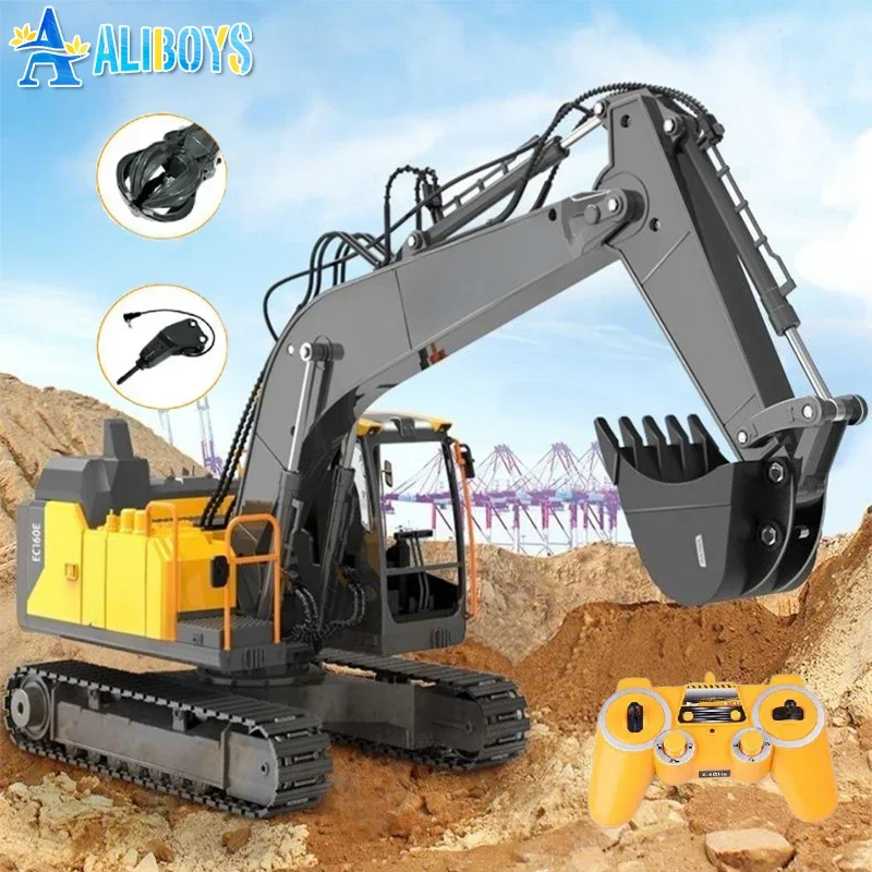 

DOUBLE E E568 RC Excavator 3 in 1 1:16 Alloy Digger Truck Construction Engineering Vehicle Remote Control Car Kid Christmas Gift