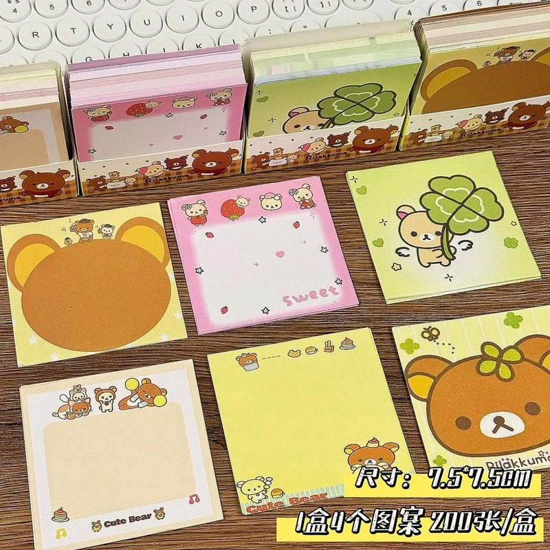 Rilakkuma Kartun Lucu Lembaran Catatan Tebal Khusus Belajar Siswa Nilai Estetika Tinggi Hati Gadis Lembaran Catatan Super Tebal Post-It