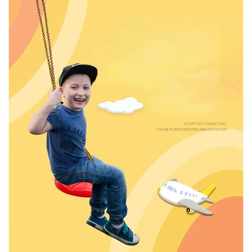 Imagen 2 del producto Columpio de disco para niños, columpio colgante de pétalos octogonal grueso rojo y azul para deportes de interior y exterior, mecedora de juguete