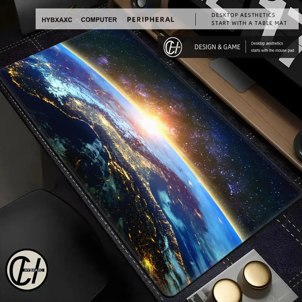 Sci-Fi Space Edge Of The Earth Mouse Pad Large Computer Office Table Mat Rubber Anti-slip Gaming Keyboard HYBXAXC Long Desk Mat