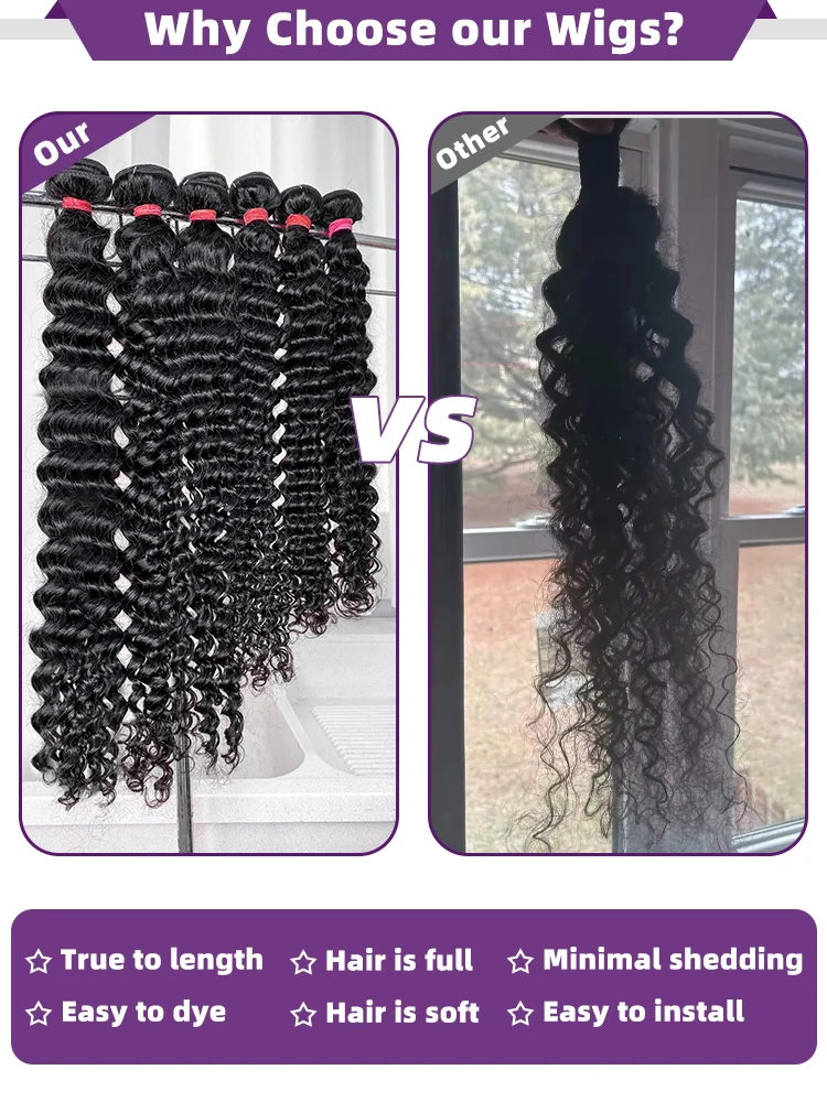 Fasci di capelli umani ricci naturali 28 30 pollici Remy non trasformati vergini grezzi 100% capelli umani estensioni dell'onda d'acqua 3 4 5 pacchi affare