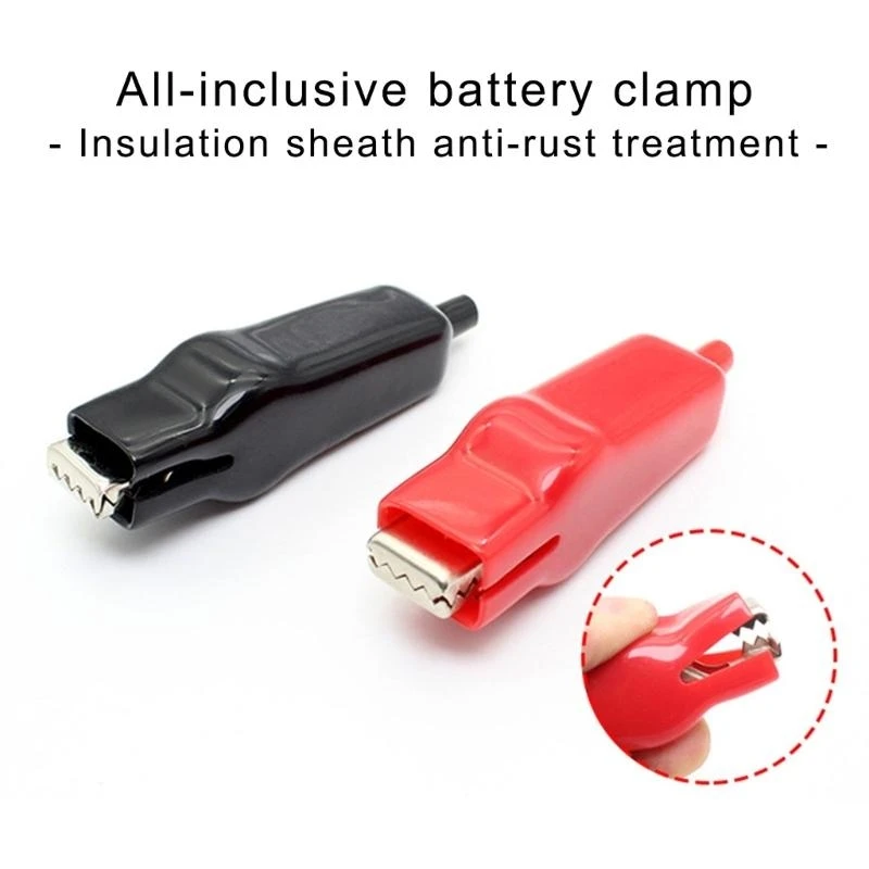 

652F 2Pcs Alligators Clip 20A PVC Sheathed Alligators Clamps Electric Test Clip Alligators Clamp for Car Auto Vehicle