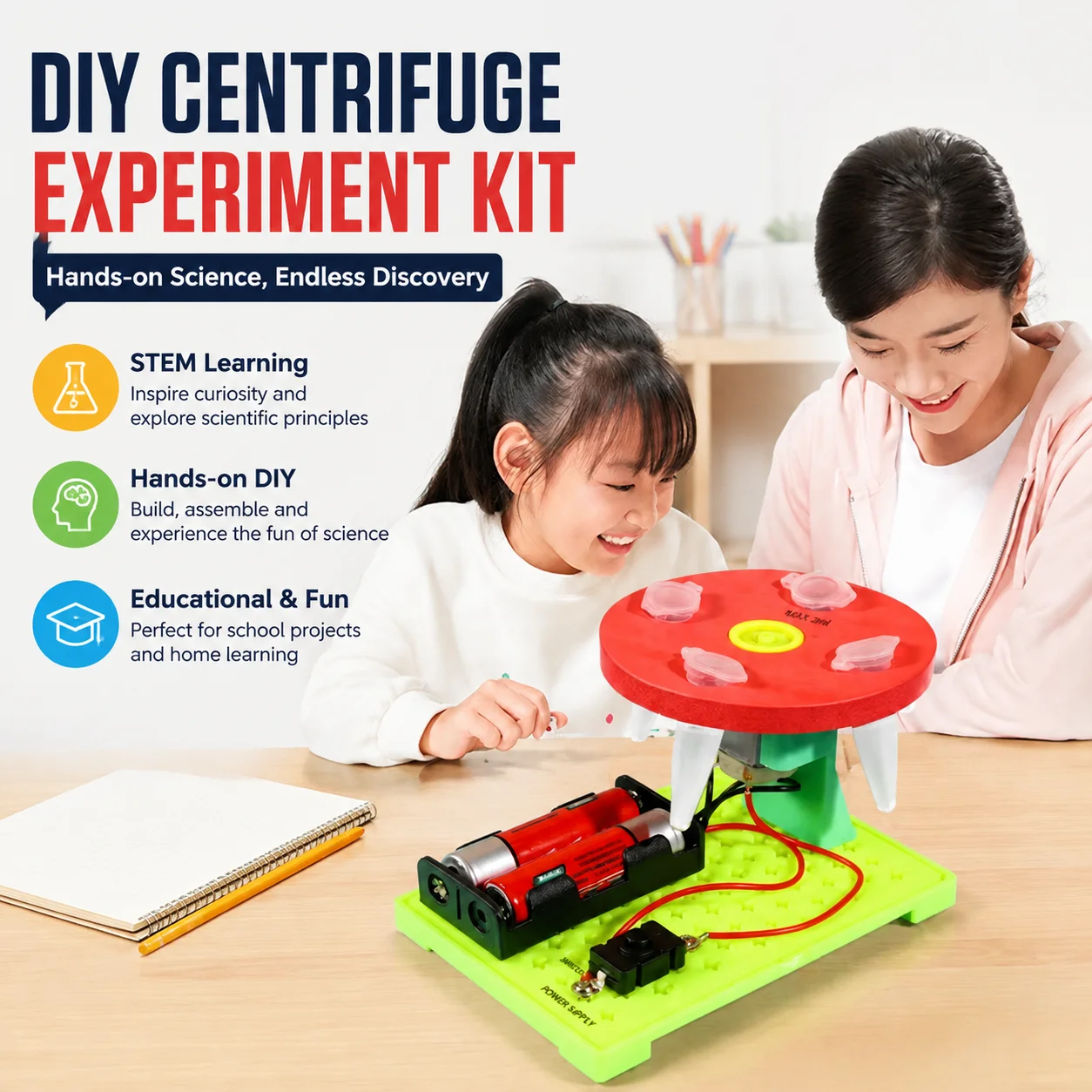 DIY Centrifuge Experiment Making Kit for Primary School Students STEM Science Popularization Learning Toy 3D Assembly Handmade