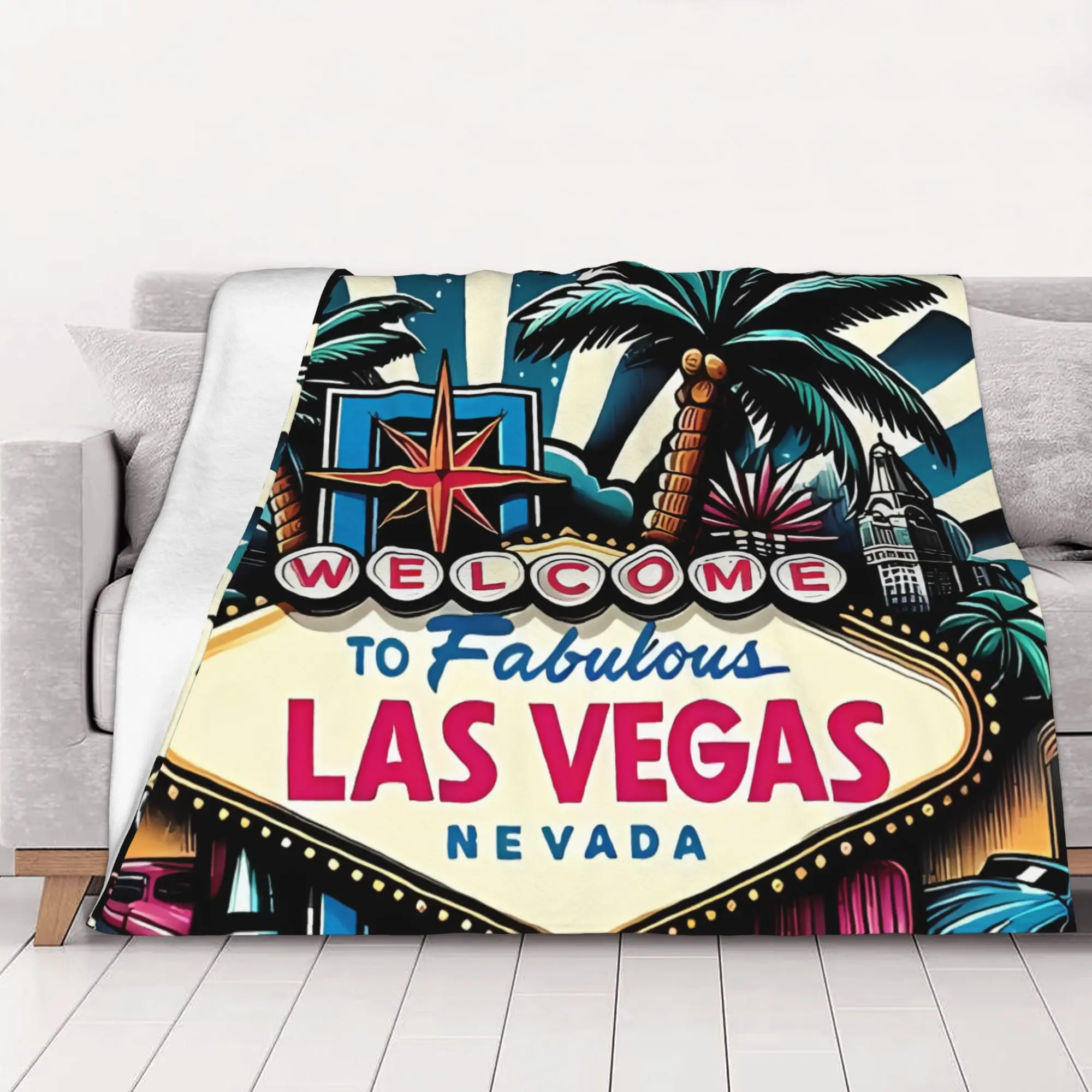 1PC Classic Fabulous Las Vegas home room decorations Winter Blankets for Adults Bedding Home Interior Sofa Knee