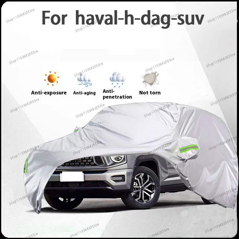 

Чехол для автомобиля Haval H-Dog Fit — водонепроницаемый, пылезащитный, солнцезащитный козырек (УФ), снегозащитный | Серебряное полное покрытие с защитой в течение всего дня