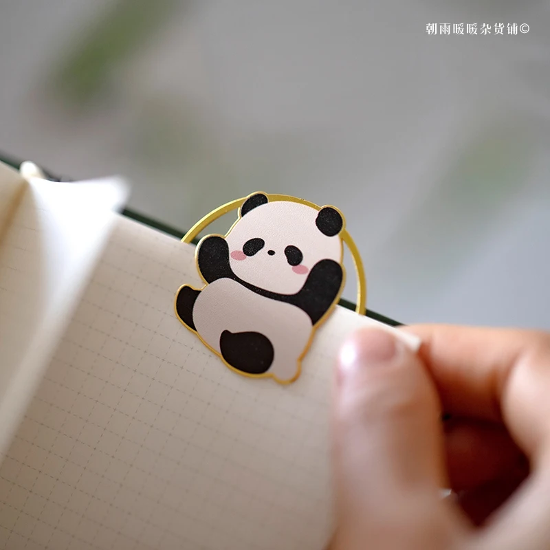 Marcapáginas Metálico con Diseño de Panda, Estilo Chino, de Alta Gama, Exquisito, Regalo Pequeño para Estudiantes, Práctico y Creativo