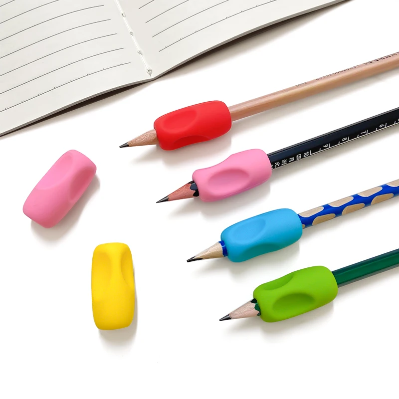 5pcs Pencil Holder for Primary School Students Children's Stationery Silicone Writing Posture Corrector  for  Posture Correction - view 2