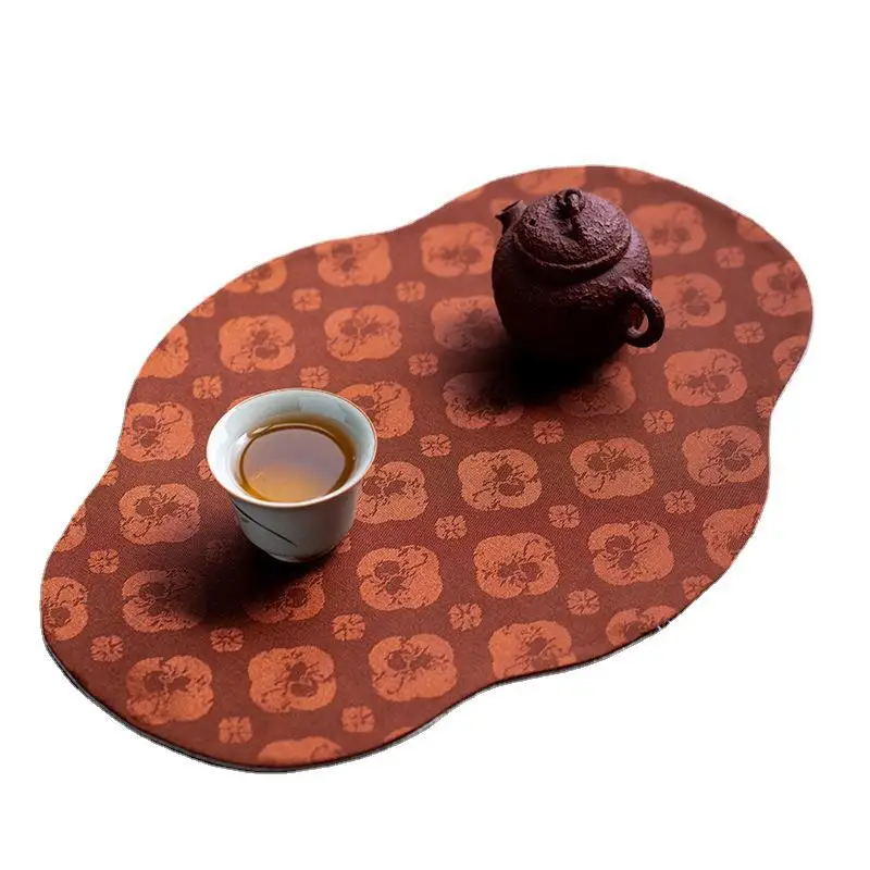 

LMM double-sided small tea mat dry brew waterproof table flag fabric Japanese tea pad tea accessories