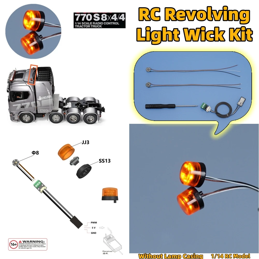 770S Dach Revolving Light Wick Kit Lichtplatine Upgrade für 1/14 Tamiya RC SCANIA 770S 8×4 56371 Muldenkipper Autozubehör