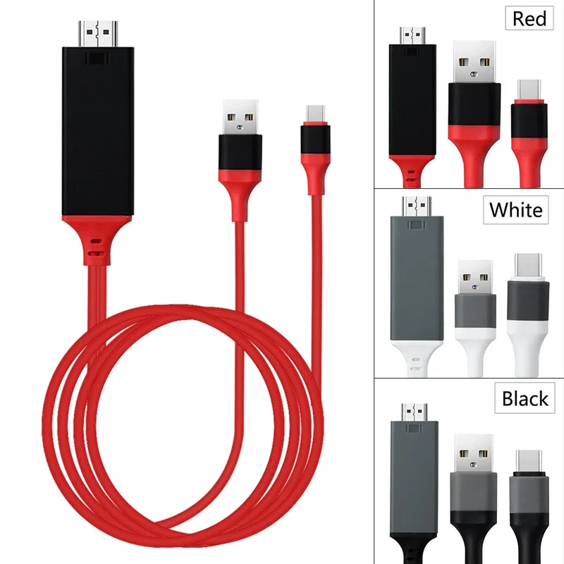 Adaptador de Cable Usb C a USB a HDMI Compatible con HDTV 2M para Samsung S8 S9 S10 Huawei Mate30 P30 Cable adaptador de carga