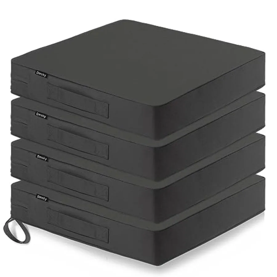 Patio Chair Cushion19 x 19 x 3.7 Inch Outdoor Chair Cushions for Patio Furniture Waterproof Seat Cushions with Ties Garden Sofa