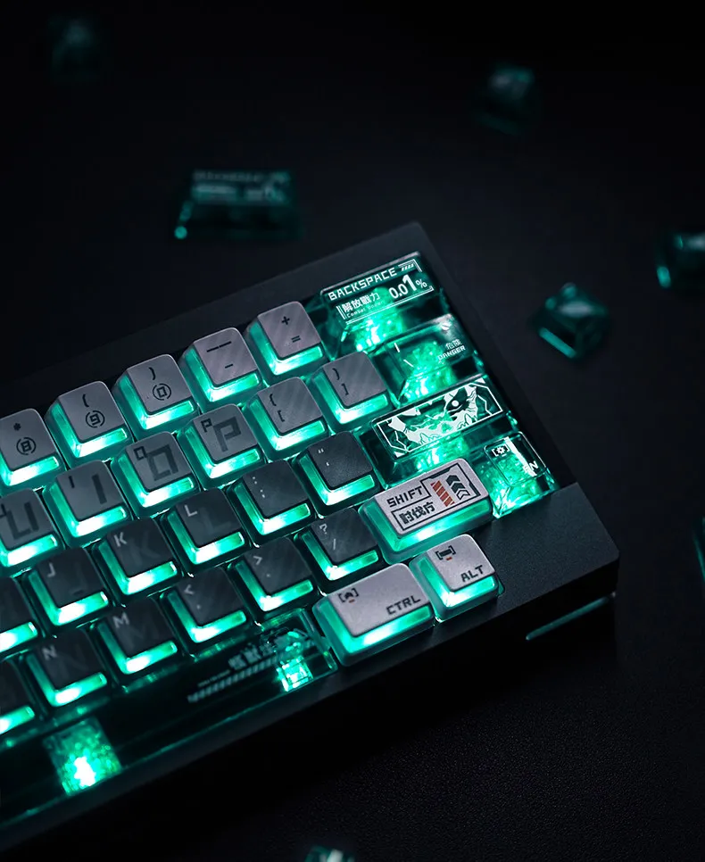 TITANNATION Monster 8 PC Keycaps Nuclear Power Transmission Keyboard Keycaps Nightmare Bee ev63 ace68 For PC Accessories Gifts