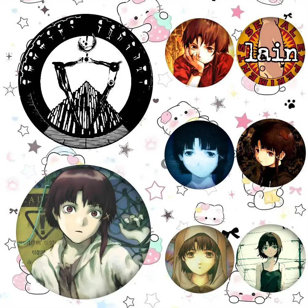 Broche à bouton Anime Serial Experiments Lain, broche faite à la main pour vêtements, badge de dessin animé, décoration de sac à dos, accessoires de bijoux