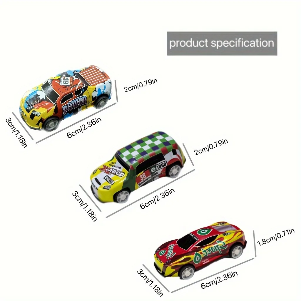 Alloy Pull Back Car Toys, Mini City Cartoon Inertia Racing Car, Model Diecast Vehicle For Boys Girls Birthday Gift