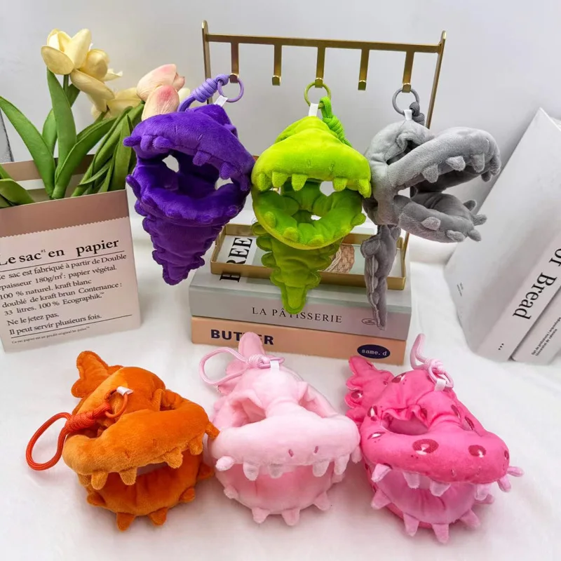 Dinosaur Skeleton Plush Keychain Head Cover for 10cm 15cm Cotton Dolls Bag Pendant Charm Halloween Dress Up Accessory Gift