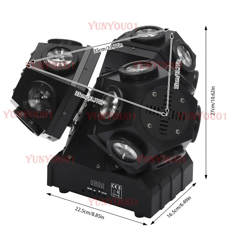 

180W Moving Head DJ Light DMX512 3-Head Disco Party Lights RGBW Rotating Mobile Head LED Beam Stage Light for Nightclub Wedding
