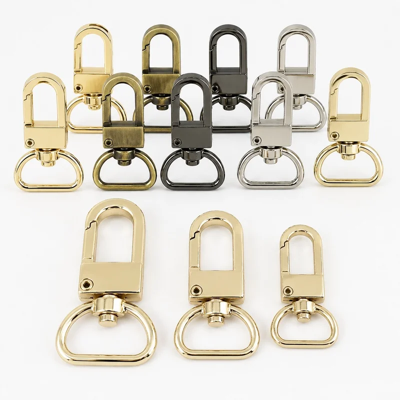 10/20Pcs 13/16/19mm Metal Swivel Snap Hook D Ring Clasp for Bag Strap Keychain Handbag Purse DIY Leather Craft Hardware