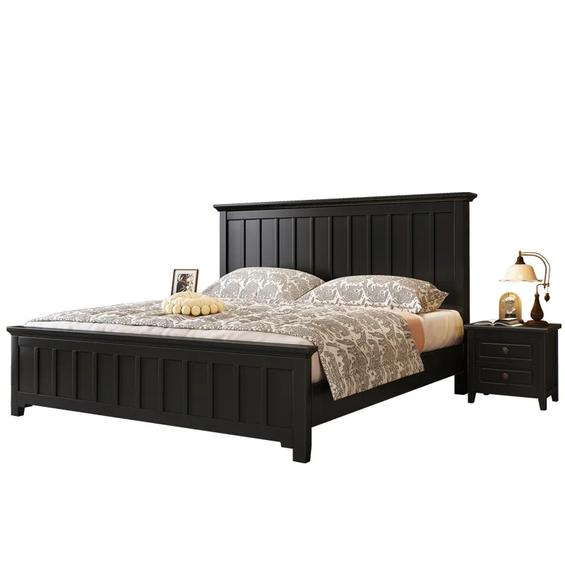 

Nordic 180x200cm Luxury Bed Black Organizer Minimalist French Double Bed Confortable Storage Cama De Casal Living Room Furniture