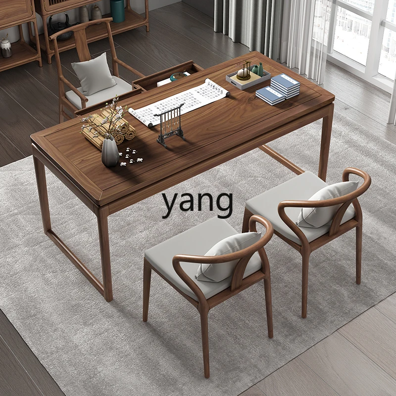 

LTT pure solid wood calligraphy table old elm Sinology painting case writing desk