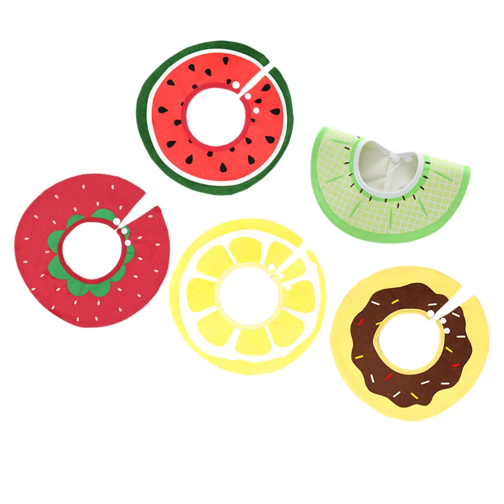 

5 Pcs Newborn Bibs Cotton Soft Rotating Snap Closure Baby Drooling Towels Portable Infant Feeding Eating Accessories