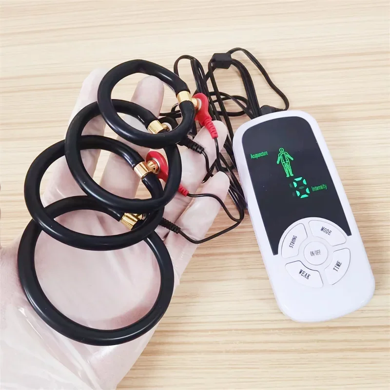 6 Modes Electric Shock Silicone Penis Cock Rings Testis Stimulation Massage Sex Toys for Men Masturbation Adult Games Products