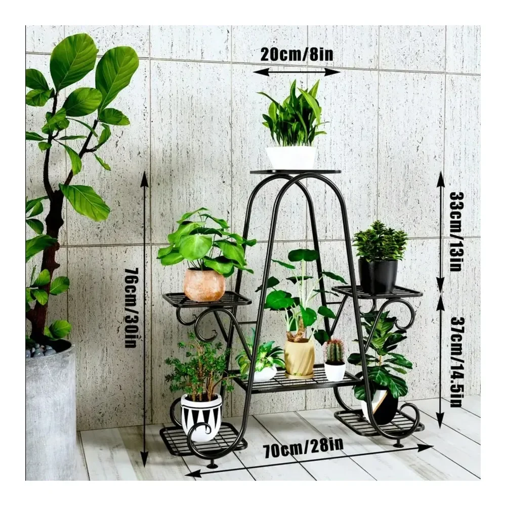 

Подставка для растений на 4 яруса, стеллаж для цветов для дома и улицы, кованая угловая подставка для нескольких растений, органайзер для цветочных горшков