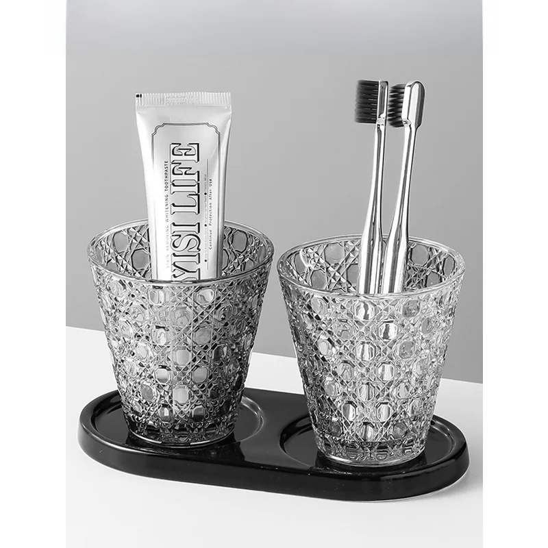

Luxury Ceramic Toothbrush Cup Couple's Dental Care Organizer Retro Decorative Bathroom Accessories High End Sensation