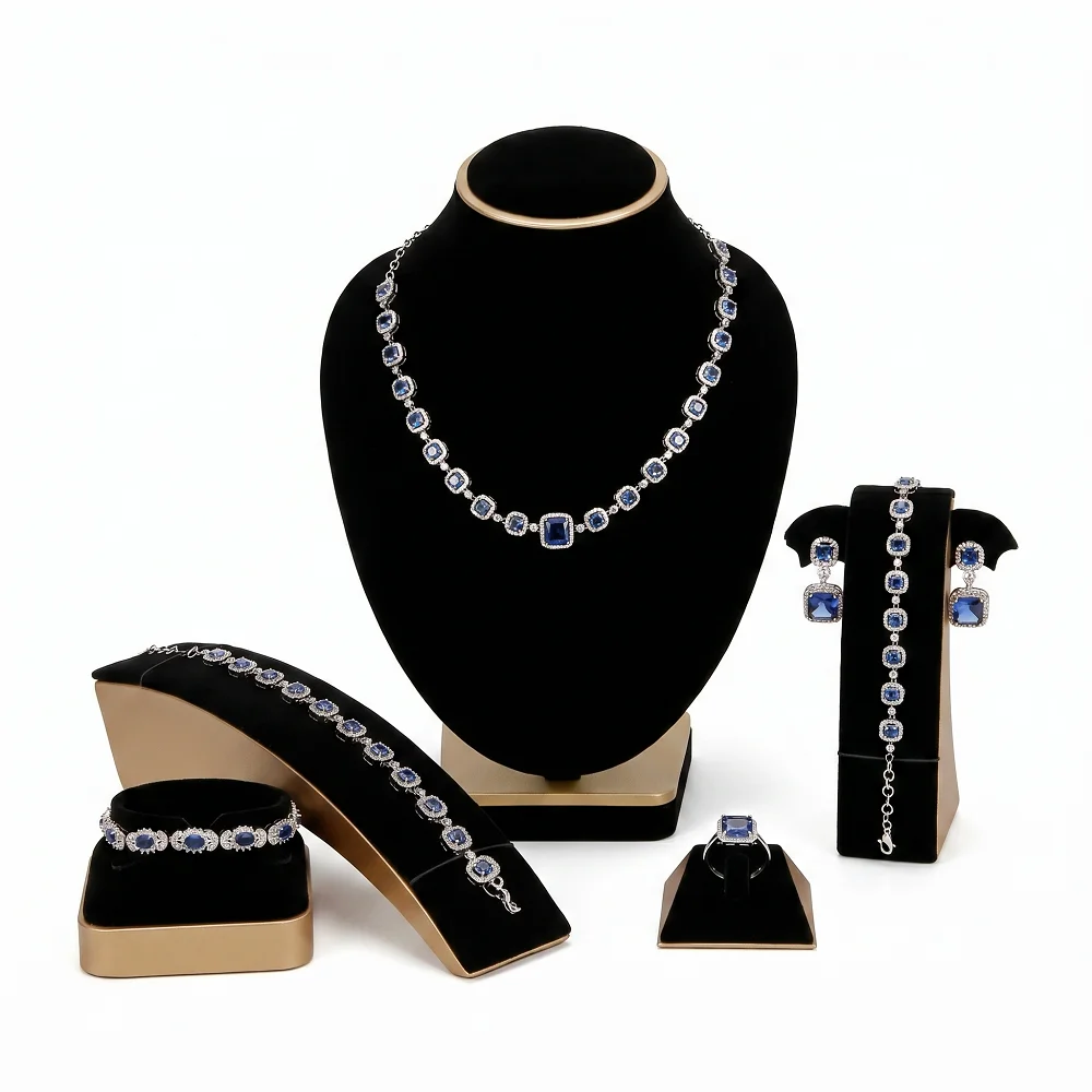 1 Pcs Velvet Jewelry Organizer Stand Ring Pendant Bracelet Holder Necklace Mannequin Jewelry Display Rack Watch Storage Stand