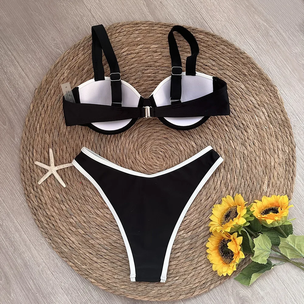 Sexy Solid Micro Bikini 2024 Women Swimsuit Female Swimwear Thong Bikinis Set Brazilian Beach Wear Bathing Suit Biquini