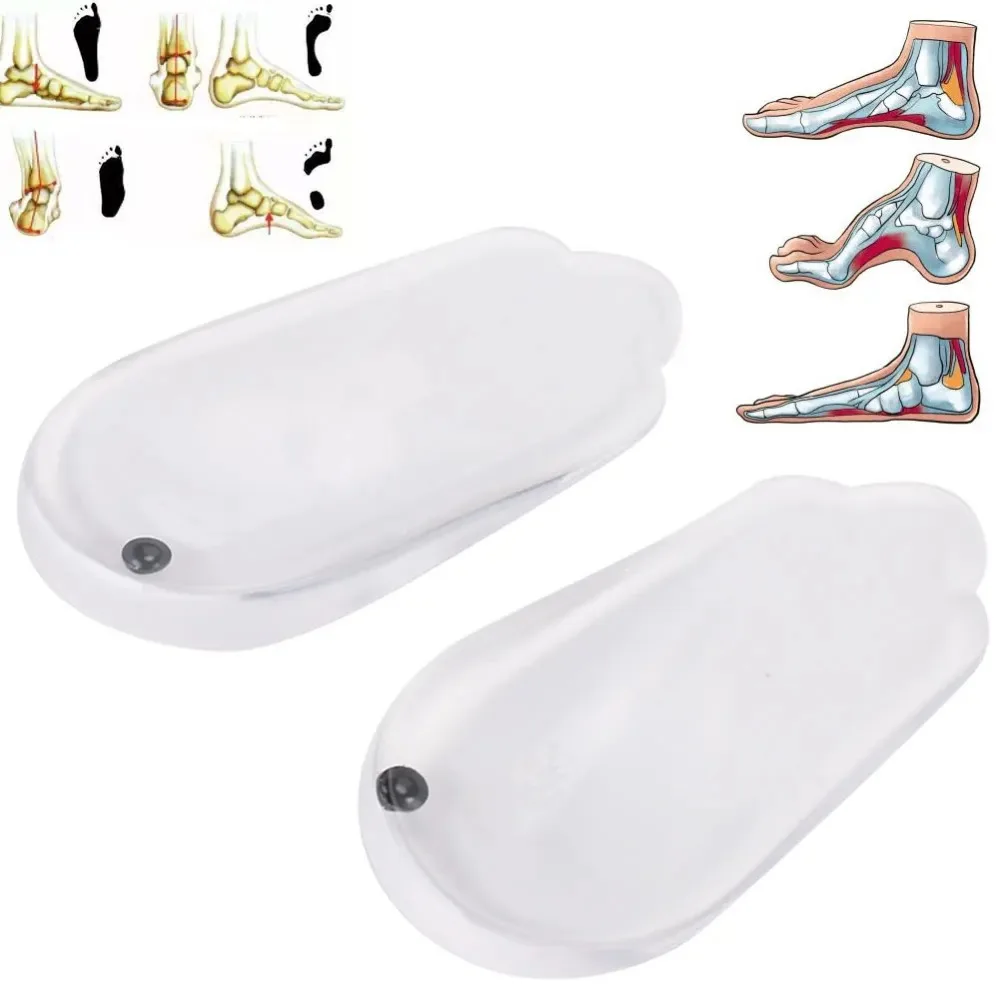 1Pair Silicone XO Leg Correction Insole Fallen Arch Supports Elastic Orthopedic Insoles Foot Posture Corrector Children Adult