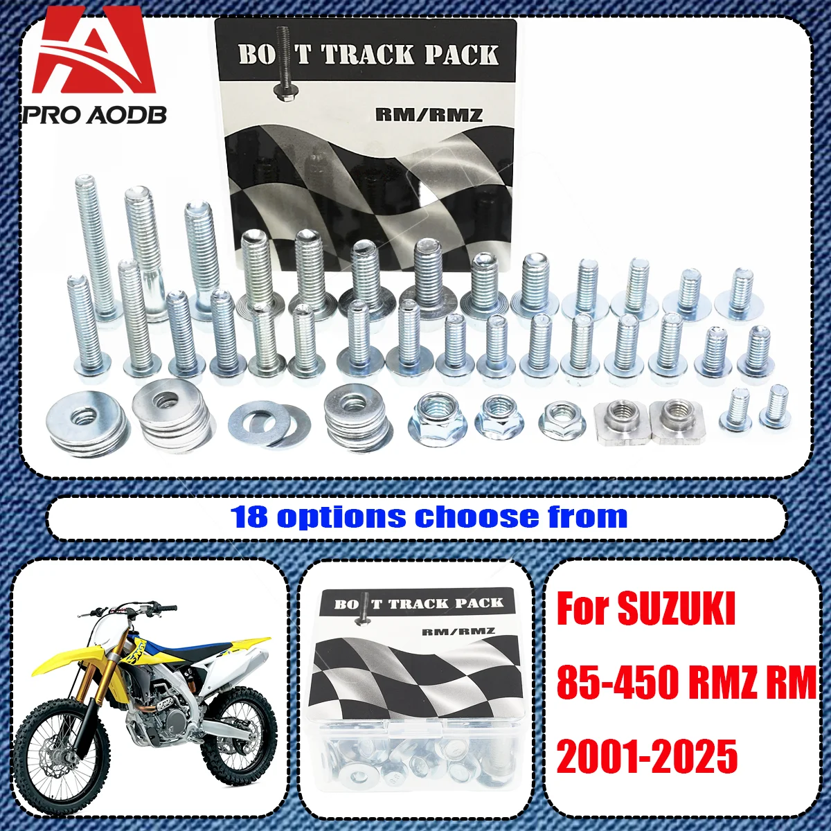 

For SUZUKI RM RMZ RMX DRZ 80 85 125 150 250 300 450 2001-2024 HONDA CR CRF KTM 125 150 Hardware Bolt Full Plastics Fastener Kit