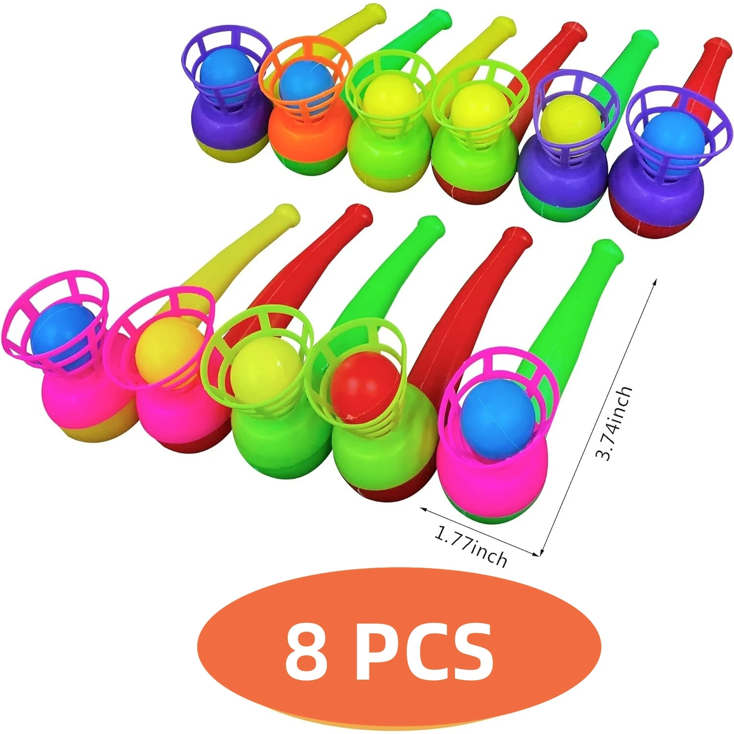 8pcs Style: Random Nostalgic Suspension Pipe Blowing Ball Large Toy Children'S Educational Small Gifts